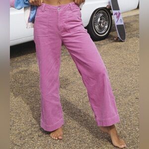 NWT Billabong Sea Tone Wide Leg Corduroy Trousers, Dusty Rose, Sz 28